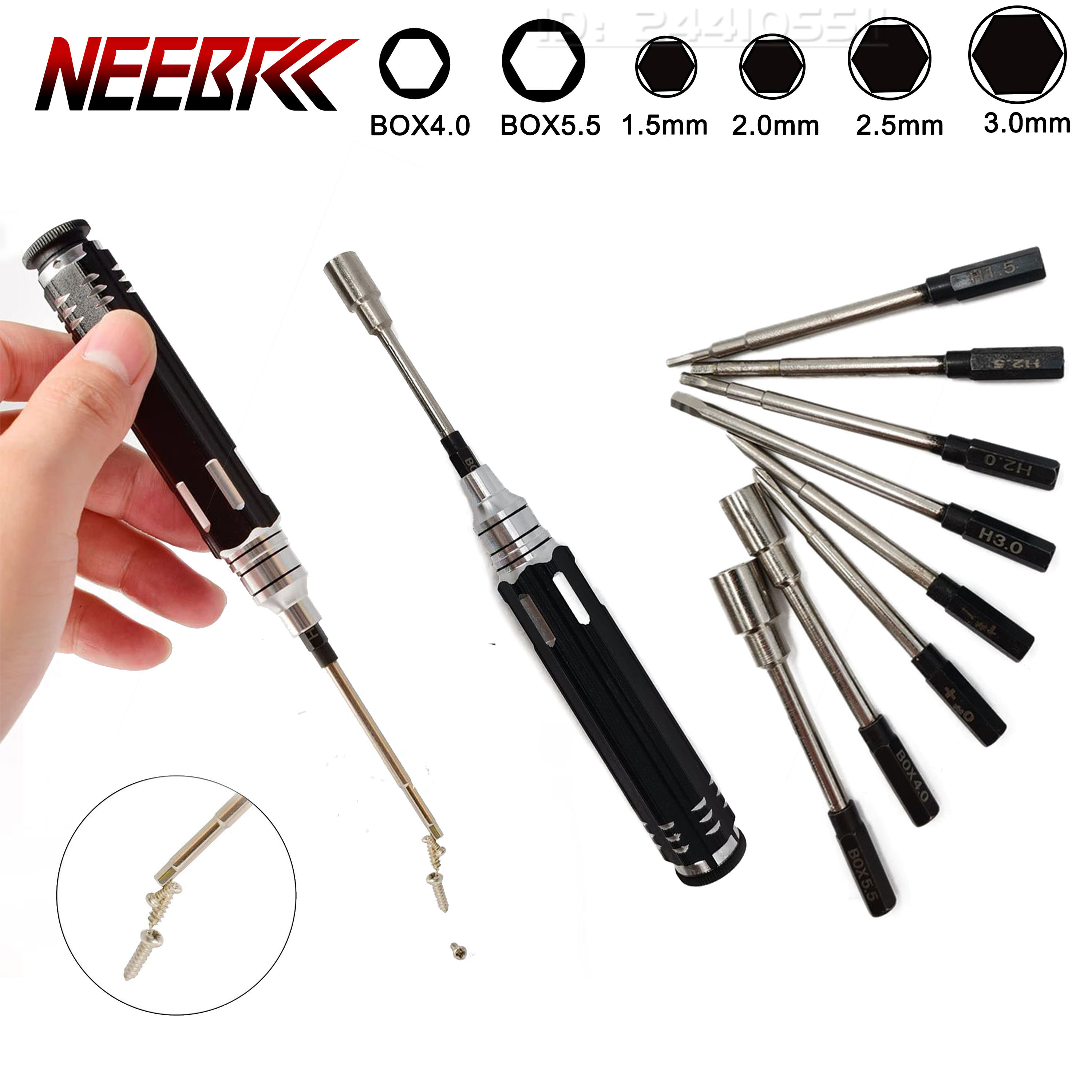 Rc Hobby Tool Kit - Screwdriver Set 8 in 1 1.5/2.0/2.5/3.0mm