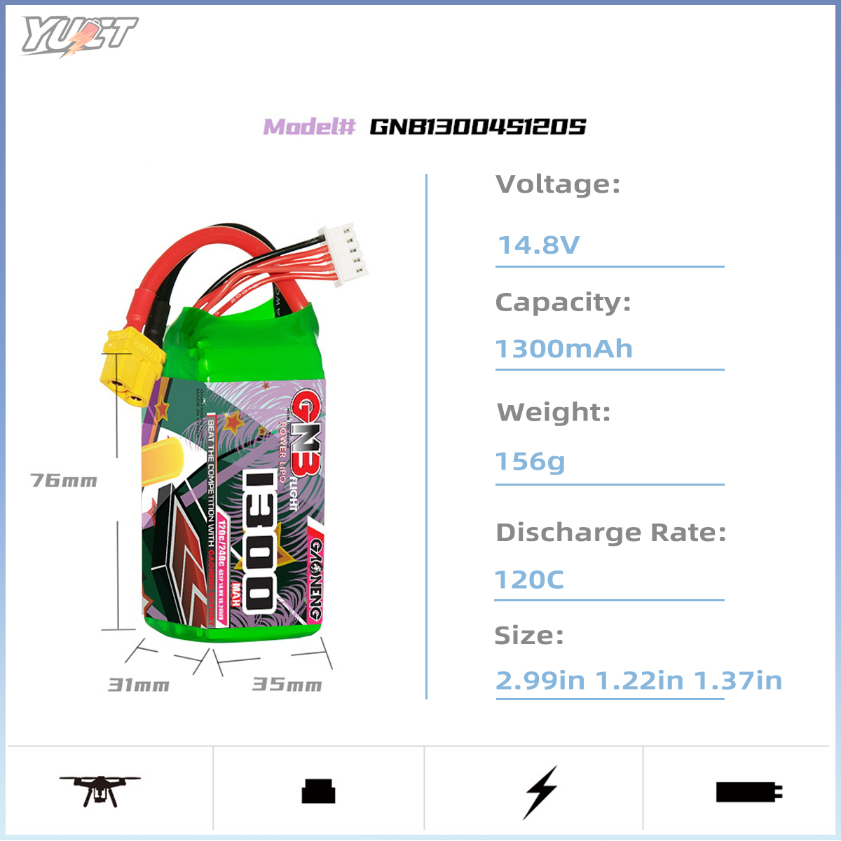 YUCT GNB 6S LiPo Battery 22.2V - Lipo Battery 4S 리뷰 및 가격
