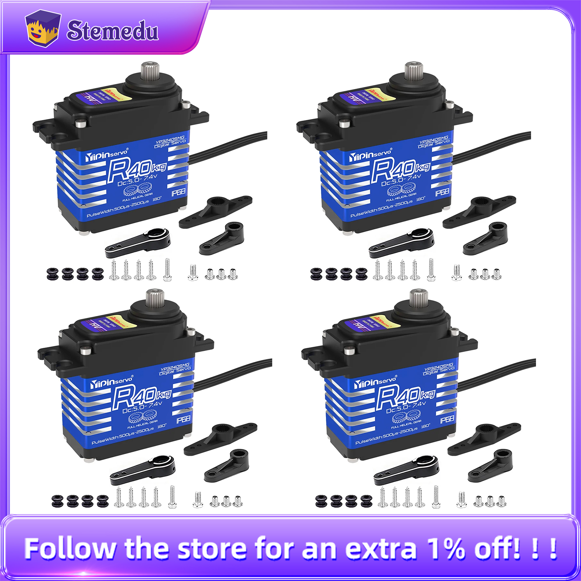 4PCS YiPinservo 40kg Metal Gea - Rc Hobbies 리뷰 및 가격